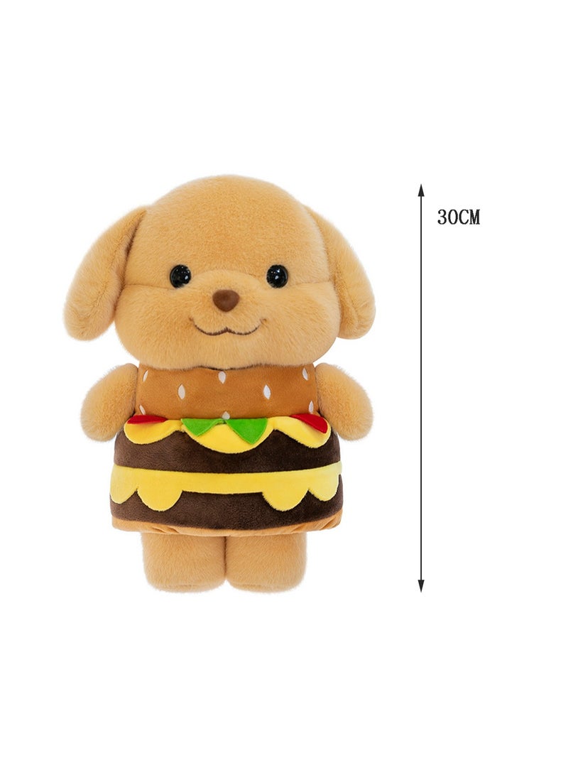 30 CM Cute Hamburger Dog Plush Toy Soft Stuffed Cartoon Doll For Girls And Boys All Ages Gift - Image 2